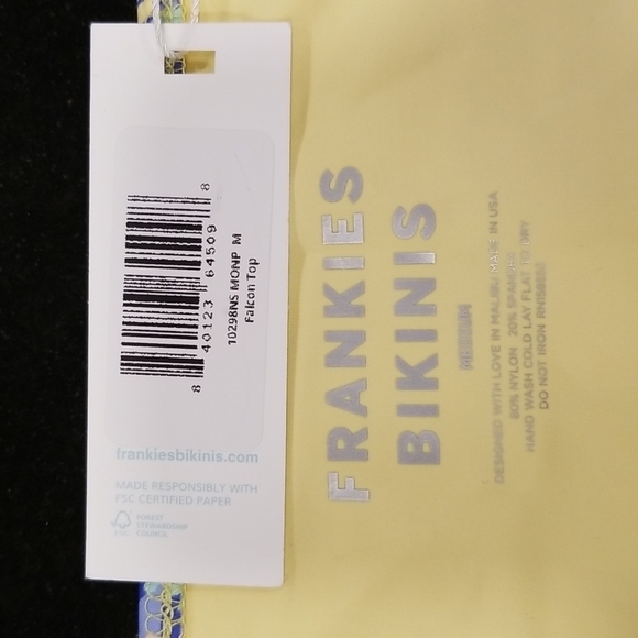 💕FRANKIE'S BIKINIS💕 Falcon Bikini TOP ~ Monarch Butterfly Print Medium M NWT - Picture 14 of 16